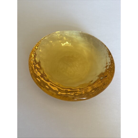 EUC Fire and Light Recycled Glass Citrus Yellow Pillar Candle Pedestal Base 4.25 - Picture 3 of 10